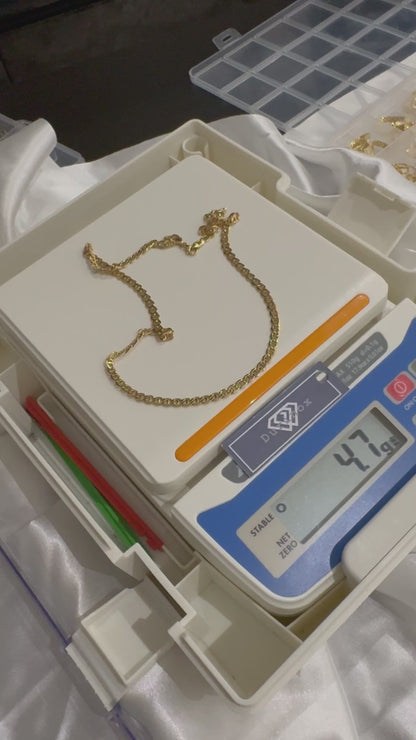 Deegad 18 Karat Real Gold Cuban Link Chain Necklace 18 Inches