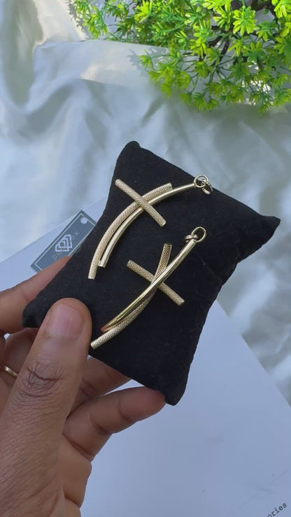 18K Solid Gold Textured Cross Pendants | 1.7g & 1.8g