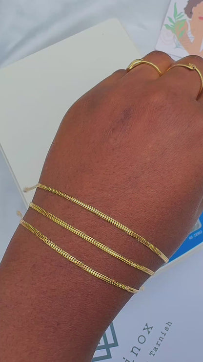 Defax 18K Pure Gold Bracelet 7.5Inches