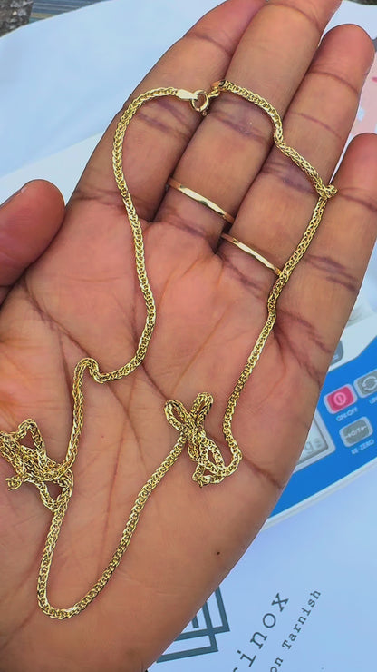 Degab 18 Karat Pure Italian Gold Cuban Chain Necklace 20inches