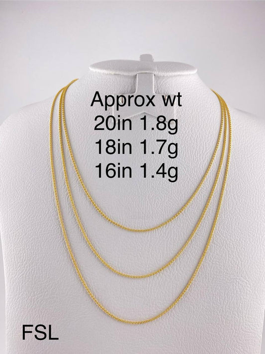 Degaarb 18ct Pure Gold Franco Chain