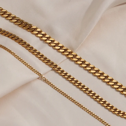 Danch 18K Gold Plated Cuban Chain Anklets Non Tarnish Hypoallergenic